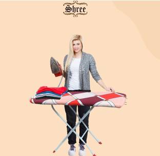 SHREE by SHREE Iron Table Stand with Press Holder, Foldable & Height Adjustable Multi-Function Ironing Board