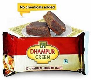 Dhampur Natural Pure Jaggery Gur|Gud from Sugarcane - Chemical Free (Pack of 12 - 220g each) Block Jaggery