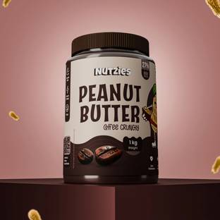 NUTZIES Coffee Peanut Butter 1kg | 27g Protein | Healthy, Tasty & Crunchy