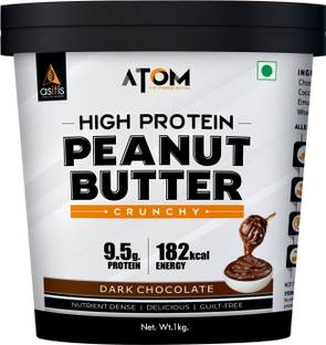 AS-IT-IS Nutrition ATOM High Protein Peanut Butter I Crunchy, Dark Chocolate I 9.5g Protein