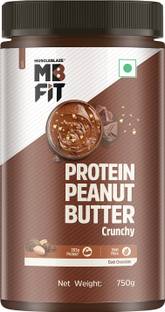 MUSCLEBLAZE High Protein Peanut Butter, Crunchy, Dark Chocolate Spread,