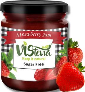 Vistevia Sugar Free Strawberry Jam (200 gm) | Diabetic Friendly | Stevia Sweetened