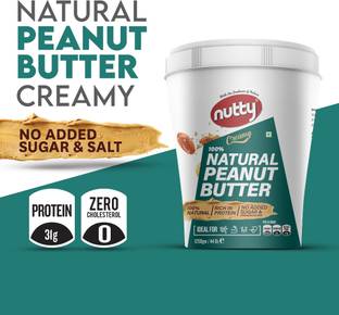 Nutty Unsweetened Healthy Natural Peanut Butter Creamy, Made from Roasted Peanuts