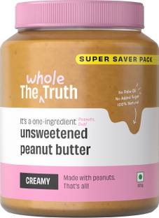 The Whole Truth Unsweetened Peanut Butter-Creamy|SUPER SAVER PACK |No Added Sugar | High Protein