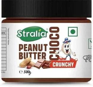 STRALIA Chocolate Peanut Butter Crunchy 500gram, Natural Protein Rich, Roasted Peanuts