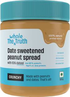The Whole Truth Peanut Butter with Dates-Crunchy|No Added Sugar |High Protein | No Preservatives