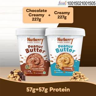 Nutberry PEANUT BUTTER CHOCOLATE CREAMY 227GM & PEANUT BUTTER CREAMY 227GM(COMBO PACK)