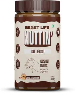 BeastLife Chocolate Peanut Butter Crunchy- Non-GMO Nut Butter, 100% Peanuts, High Protein