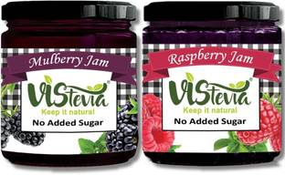 Vistevia Sugar-free Combo of Mulberry & Raspberry Jam (220gm × 2) - Pack of 2