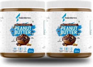 POWERBITES Crunchy Choco Almond Peanut Butter | High Protein | Vegan | No Palm Oil |