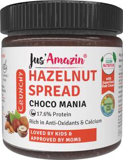 Jus' Amazin Jus Crunchy Hazelnut Spread-Choco Mania | 4X less sugar & 3X more Protein