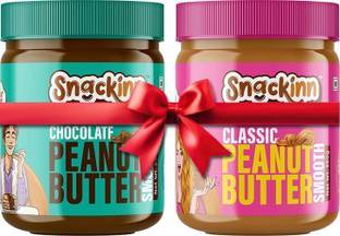 snackinn Peanut Butter Combo Pack Chocolate Smooth & Classic Smooth 2 Jars 350g Each
