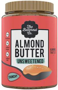 The Butternut Co. Almond Butter Unsweetened, Crunchy 1KG (No Added Sugar, Vegan, High Protein, Keto)