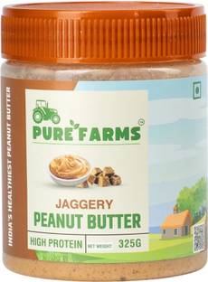 PURE FARMS Organic Jaggery Peanut Butter Sweetened Snacks, Healthy Protein & Fiber