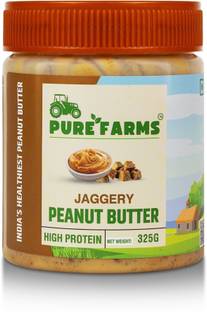 PURE FARMS Organic Jaggery Peanut Butter Sweetened Snacks, Healthy Protein & Fiber