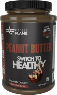 Fitness Flame Natural Peanut Butter(Chocolate Crunchy) | High Protein 19 G | Gluten Free |