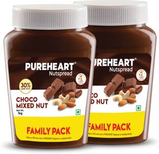 PUREHEART Nut Spread Choco Mixed Nut | Nutty Chocolate Spread for Breakfast| Creamy Snack