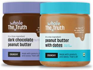 The Whole Truth - Peanut Butter with Dates + Dark Chocolate Peanut Butter Crunchy Combo -
