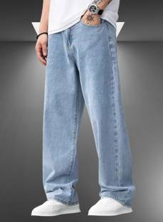 Playfeel Loose Fit Men Light Blue Jeans
