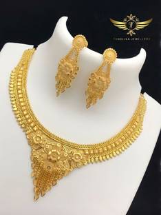 TONOLIKA JEWELLERY Brass, Alloy Gold-plated, Brass Gold Jewellery Set