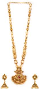 RUBANS Alloy Gold-plated Gold, Red, Silver Jewellery Set