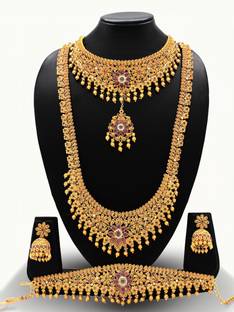 Nagneshi Art Alloy Gold-plated Multicolor Jewellery Set