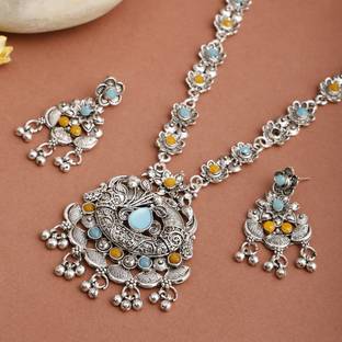 Foxy Trend Zinc Silver Blue, Yellow Jewellery Set