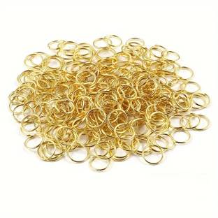 RainbowJunction 7MM 100pcs Golden Jump Ring For Jewelry Making, Art and Craft Jewelry Design Template