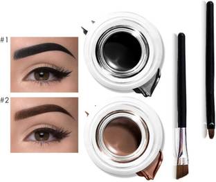 KAIASHA New 2 in 1 Jet Black Waterproof Gel Kajal and 2 mini brush
