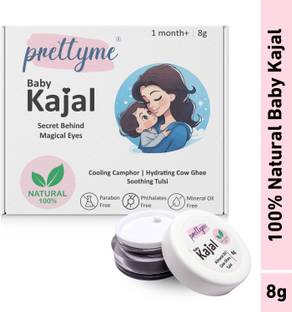 Prettyme Baby Kajal | 100% Natural & Organic | Tulsi, Camphor, Cow Ghee | Safe For Babies