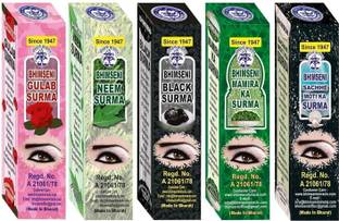 Bhimseni Karyalay Bhimseni Sachhe Moti, Mamira, Gulab, Neem, Black SURMA (5 IN One Pack)