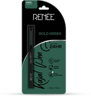 Renee Bold Green Kajal Pen with Sharpener, Long-lasting Matte Finish Kohl Pencil 0.35g
