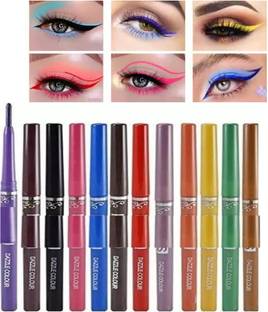 BLUST&FAMME MATTE FINISH MULTI COLOR KAJAL LINER FOR COLORFUL EYES 12 pc