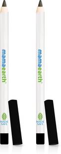 Mamaearth Charcoal Black Long Stay Kajal Kohl Pencil with Free Sharpener (Pack of 2)