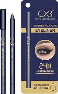 CVB Intense HD Kajal for 24H Long Wearing, Non-Smudging WaterProof Glide-On Eyeliner