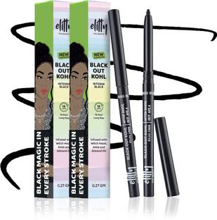 Elitty Black Out Kohl, Intense Black Kajal, Water Resistant,Vegan & Cruelty Free