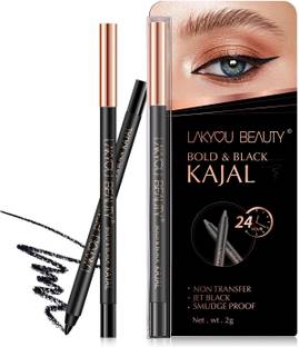 Lakyou Beauty Bold and Black Kajal | Non-Transfer | Jet Black | Smudge-Proof Perfection