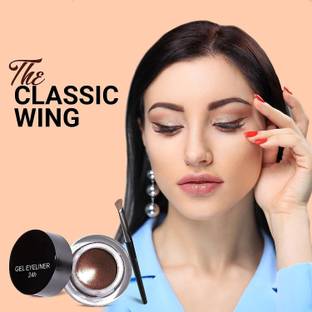 tanvi27 Best Gel Eyeliner & Eyebrow Kit Brown Black Water-proof with Eye Liner Brush
