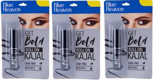BLUE HEAVEN Get Bold Roll On Black Kajal (Pack of 3)