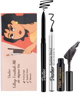 Dazller College Makeup Essentials-3, KreamyKajal + Mascara + EyelinerPencil, MatteFinish