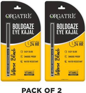 Orgatre Kajal Waterproof Black, 24 Hr Long Stay, Smudge Proof, Boldgaze Eye Kajal Pencil
