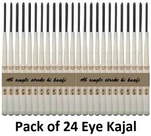 YELGO Eye Care Kajal With Sketch Pen Eye Liner,Black, Set Of 24,Matte Finish