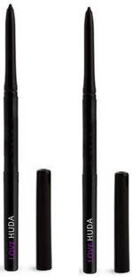LOVE HUDA Waterproof Eye Kit Long Lasting Smudge Proof Auto Black Kajal Pencil Pack Of 2