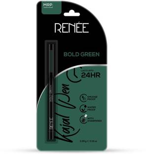 Renee Bold Green Kajal Pen with Sharpener, Long-lasting Matte Finish Kohl Pencil 0.35g