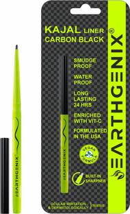 Earthgenix Kajal Liner Carbon Black, Enriched with vitamin – C, Formulated in the USA