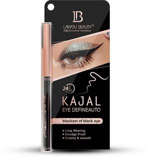 Lakyou Beauty Eye Define Auto Kajal | Blackest Black | Smooth Glide | Smudge-Proof & Long-Wear