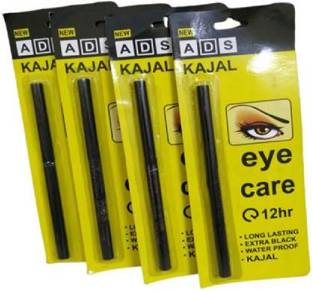 ads kajal Long Lasting Extra Black Waterproof combo pack of 4