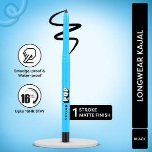 SUGAR POP Longwear Kajal 01 - Richly Pigmented | Sweat Proof | Lasts Up To 16HRS