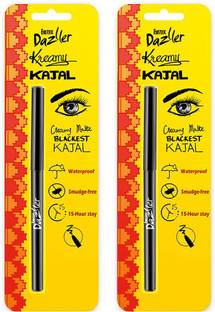 Eyetex Dazller Kreamy Kajal - Black, 0.35g (Pack of 2)