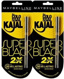 MAYBELLINE NEW YORK Super Black Kajal, 8.8 g (Pack of 2)